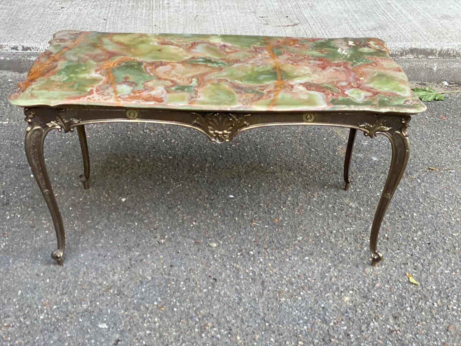 Louis XV gilt bronze and onyx coffee table