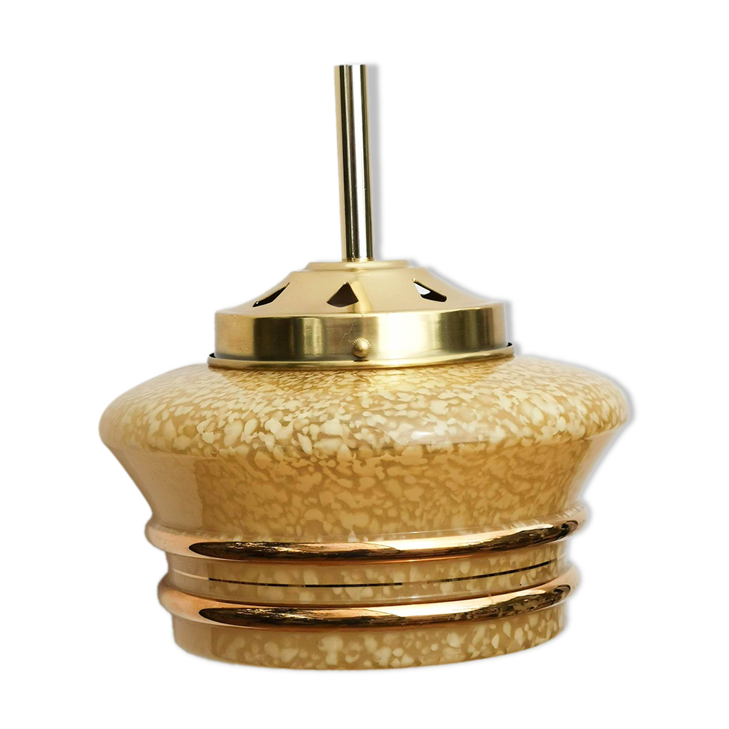 Yellow and gold clichy glass pendant light