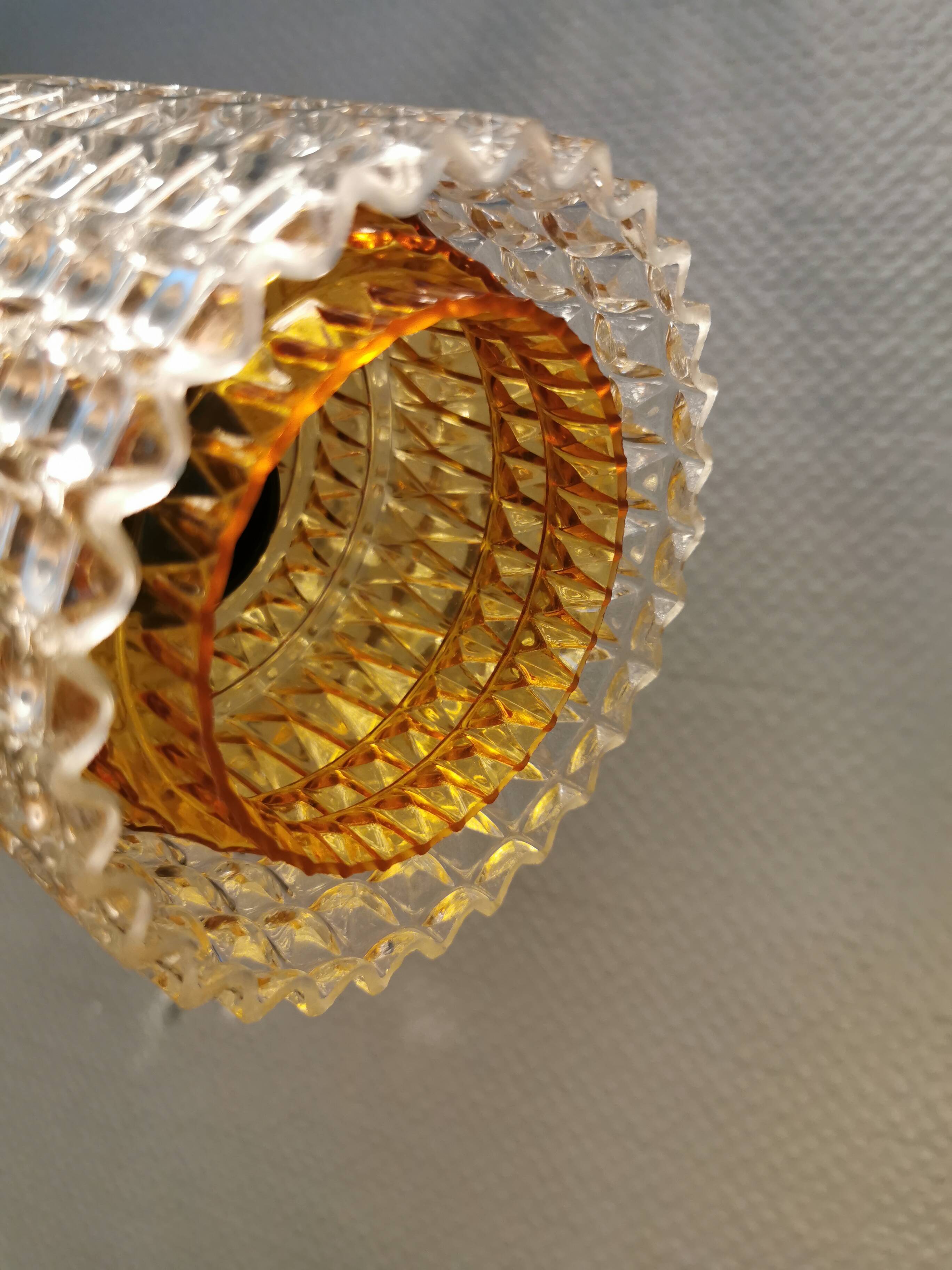 Hanging lamps from Swedish Orrefors 1970s in crystal glass