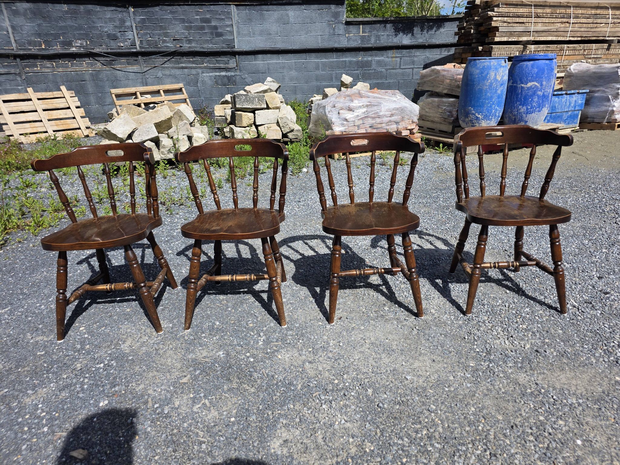 4 western-style bistro chairs in beech wood