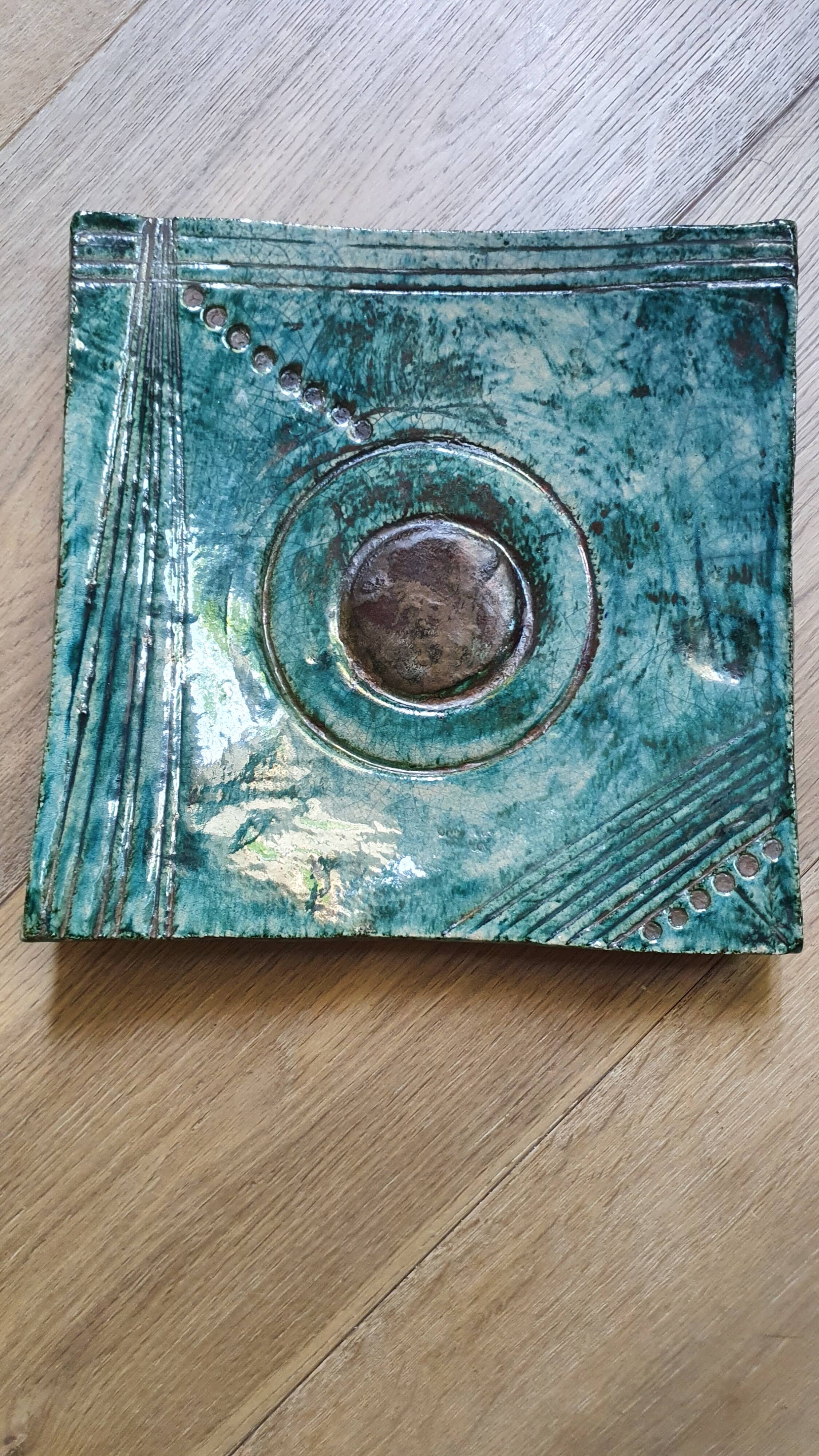 Square ceramic pocket trays Vallauris