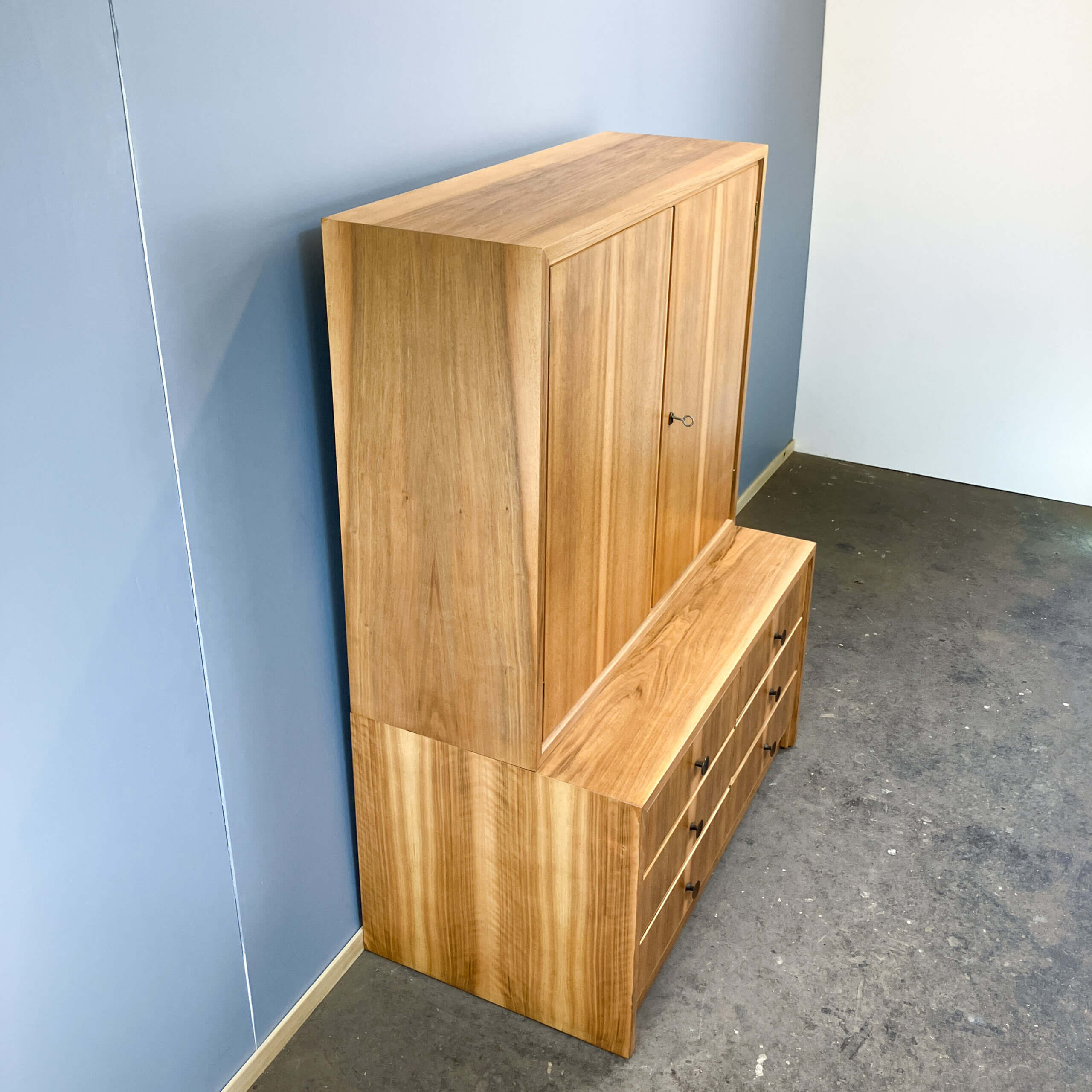 Chest of drawers and cabinet combination by WK-Möbel, walnut, 1960s