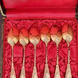 6 silver and vermeil spoons