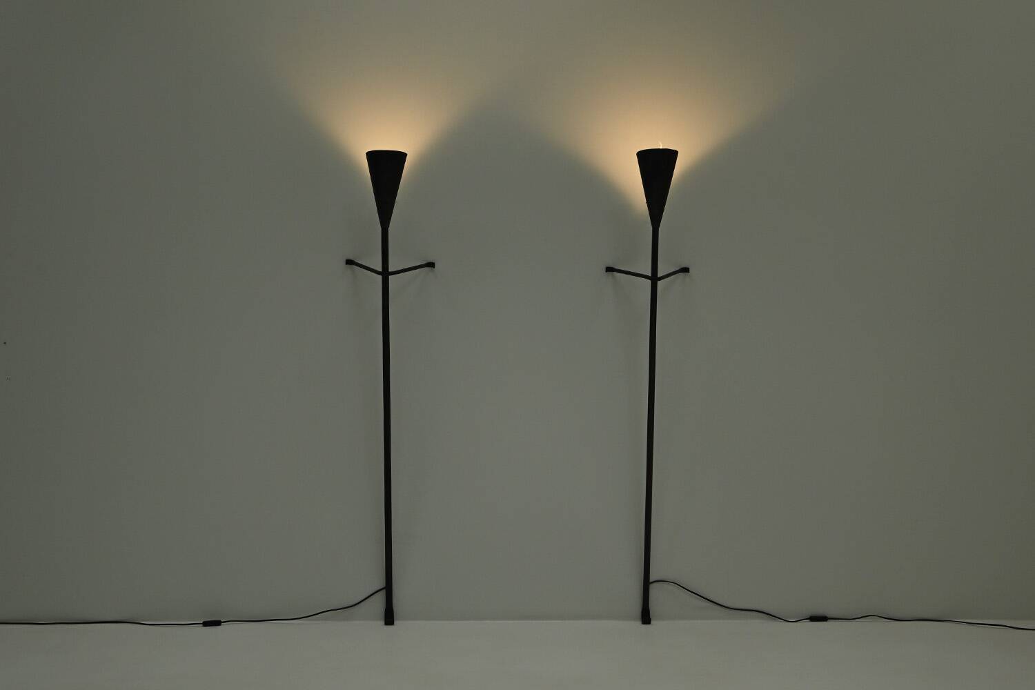 Set of 2 brutalist wall / floor lamps, 1980s The Netherlands.