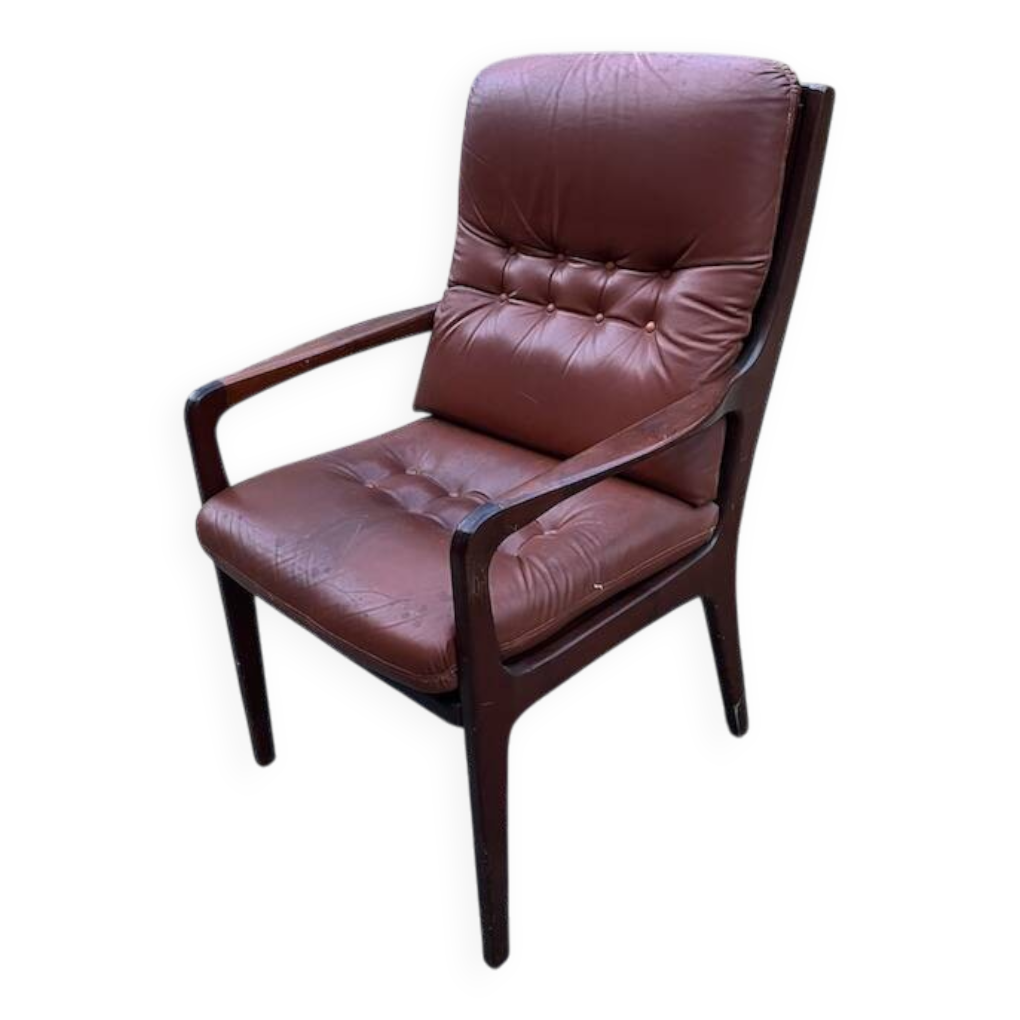 Vintage brown leather armchair