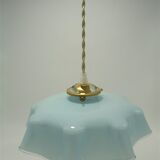 Blue opaline hanging lamp