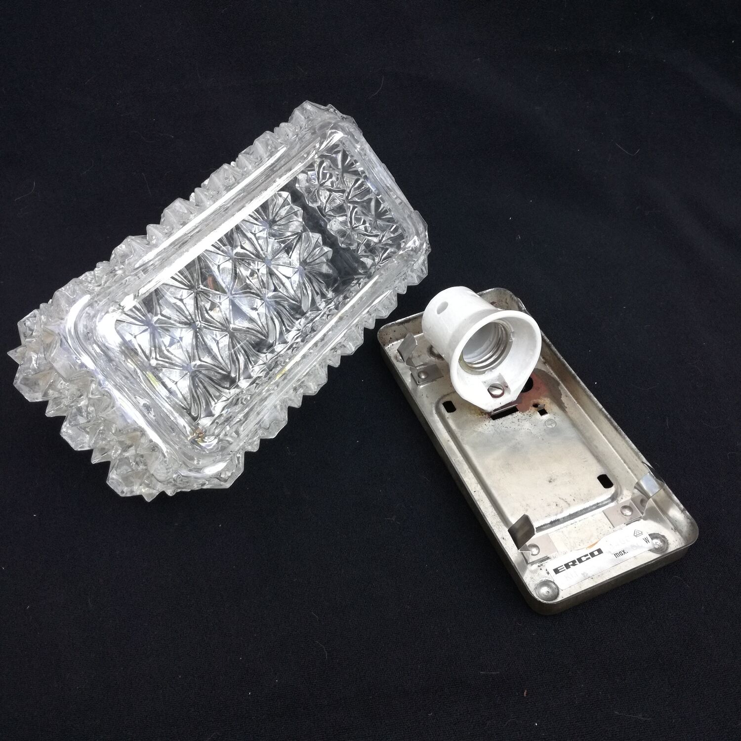 Rectangular wall lamp by Erco, Germany, 1970