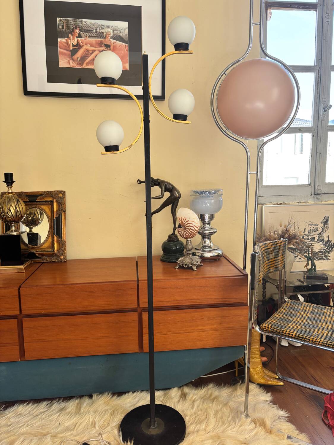 Vintage floor lamp 1950s 1960s retro chic design