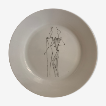 Contemporary plate silhouettes of models