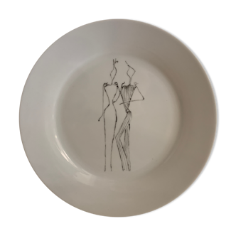 Assiette contemporaine silhouettes de modèles