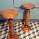 Duo of turned wooden ancinne selettes