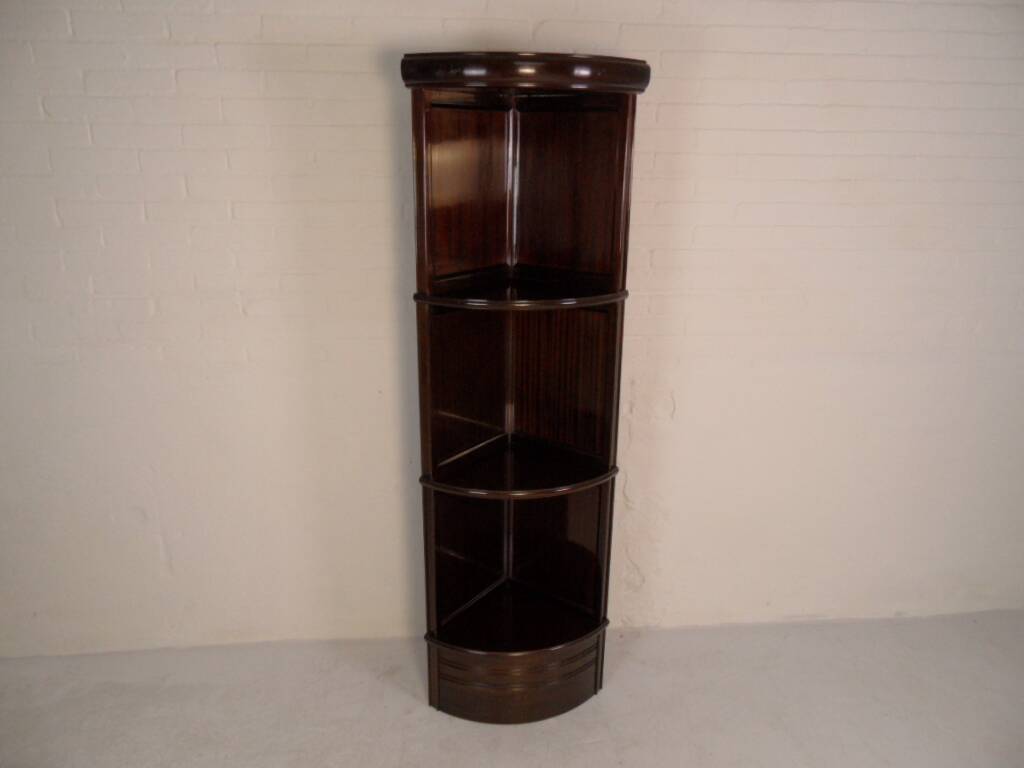 Vintage mahogany corner bookcase 1950's