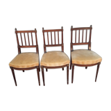 Trois chaises en acajou style Louis XVI