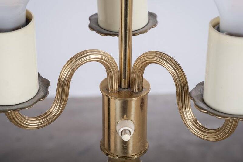Danish 3-Arm Floor Lamp in Brass, 1960s