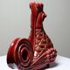 Pair of ceramic glazed candlesticks in the shape of roosters, signed A.G Roger, year 1948.