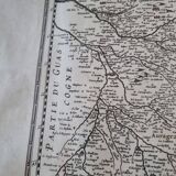 Antique engraving of the map of the southern part of Languedoc France from the