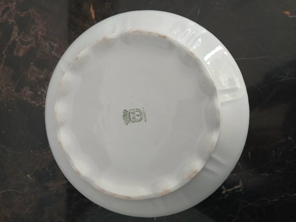 Large Saint-Amand salad bowl with mimosa decoration