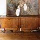 Lampadaire Lunel, 3 tulipes en verre blanc