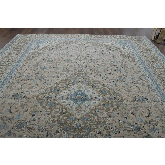 1970s Vintage Persian Handknotted Wool Brown Oversize Area Rug 290x358