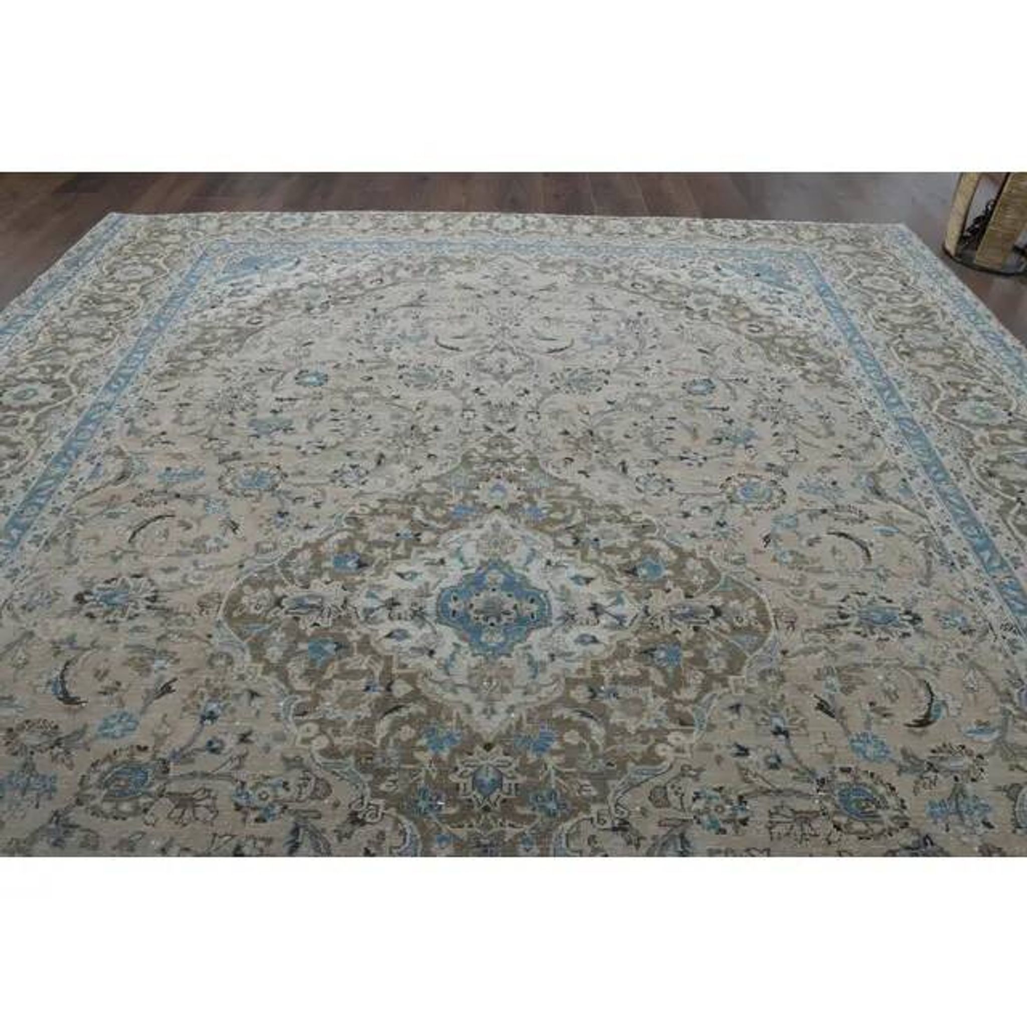 1970s Vintage Persian Handknotted Wool Brown Oversize Area Rug 290x358