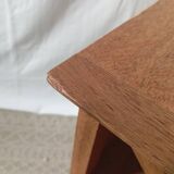 1950s oak bedside table with crossbars