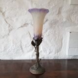 Brass lamp and glass lampshade