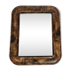 Antique Louis-Philippe mirror, rounded corners, imitation wood, 30 x 37 cm