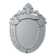 Ancien miroir vénitien, fronton biseauté base bois