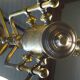 Large 3-light chandelier in glass, opaline and brass
