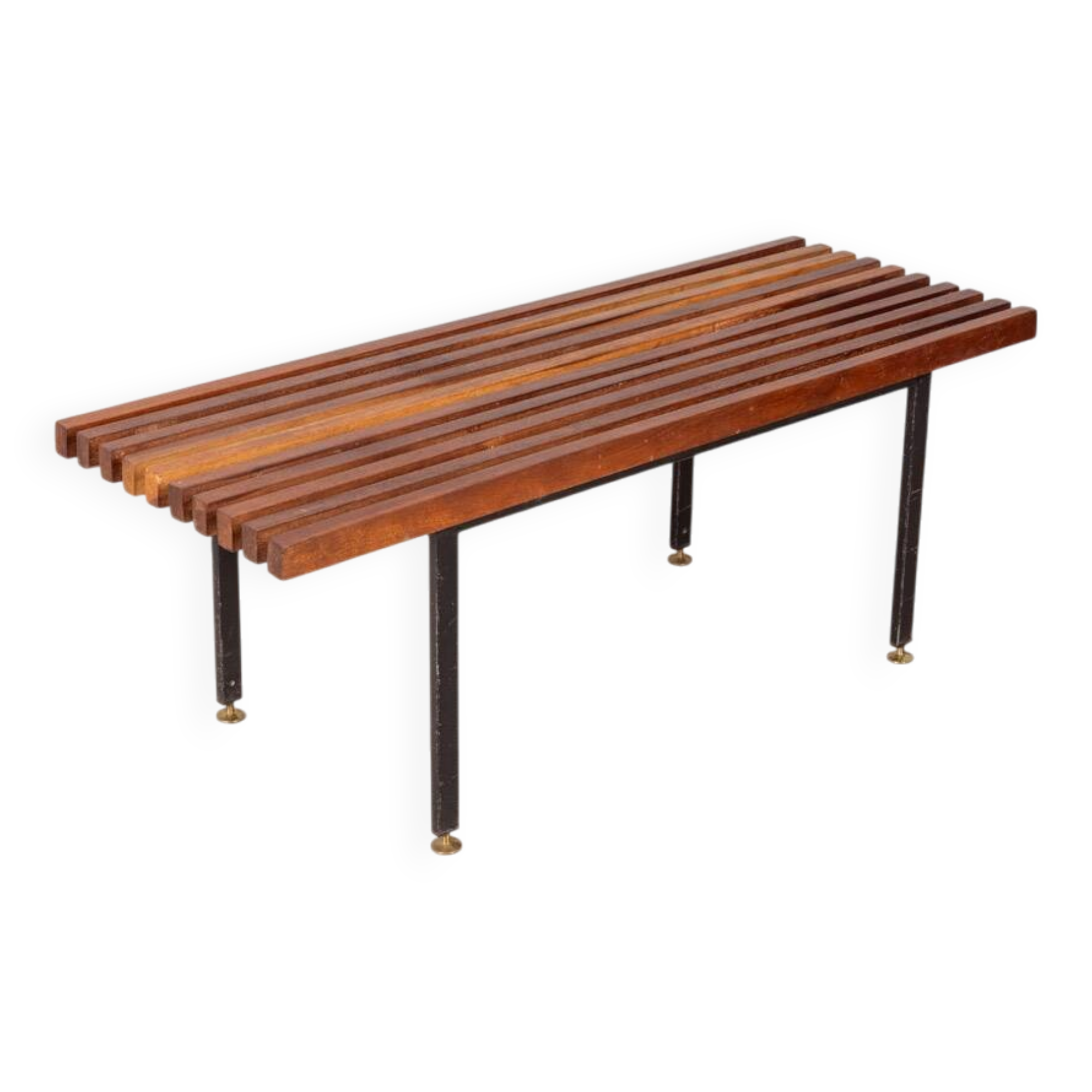 Vintage 60s bench slats in teak wood italian design