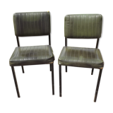 Pair of chairs 60s iron and skai