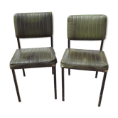 Pair of chairs 60s iron and skai