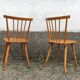 Pair of Scandinavian beech bistro chairs