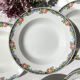 6 Digoin opaque porcelain soup plates with floral pattern "3984"