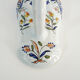 Vintage wall applique in Rouen style earthenware, glass candle