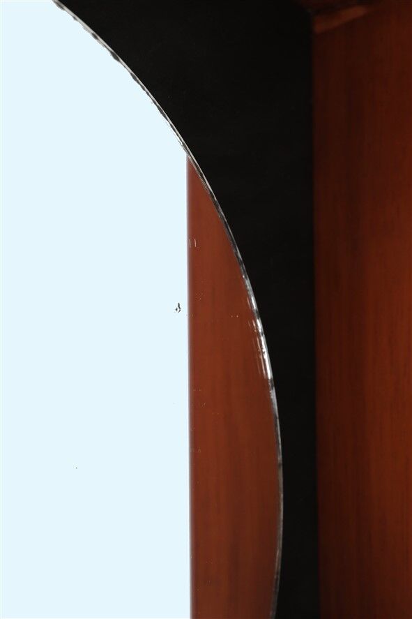 Mid-century wall shelf with mirror / 1960s / 1970s / Danish modern design / black