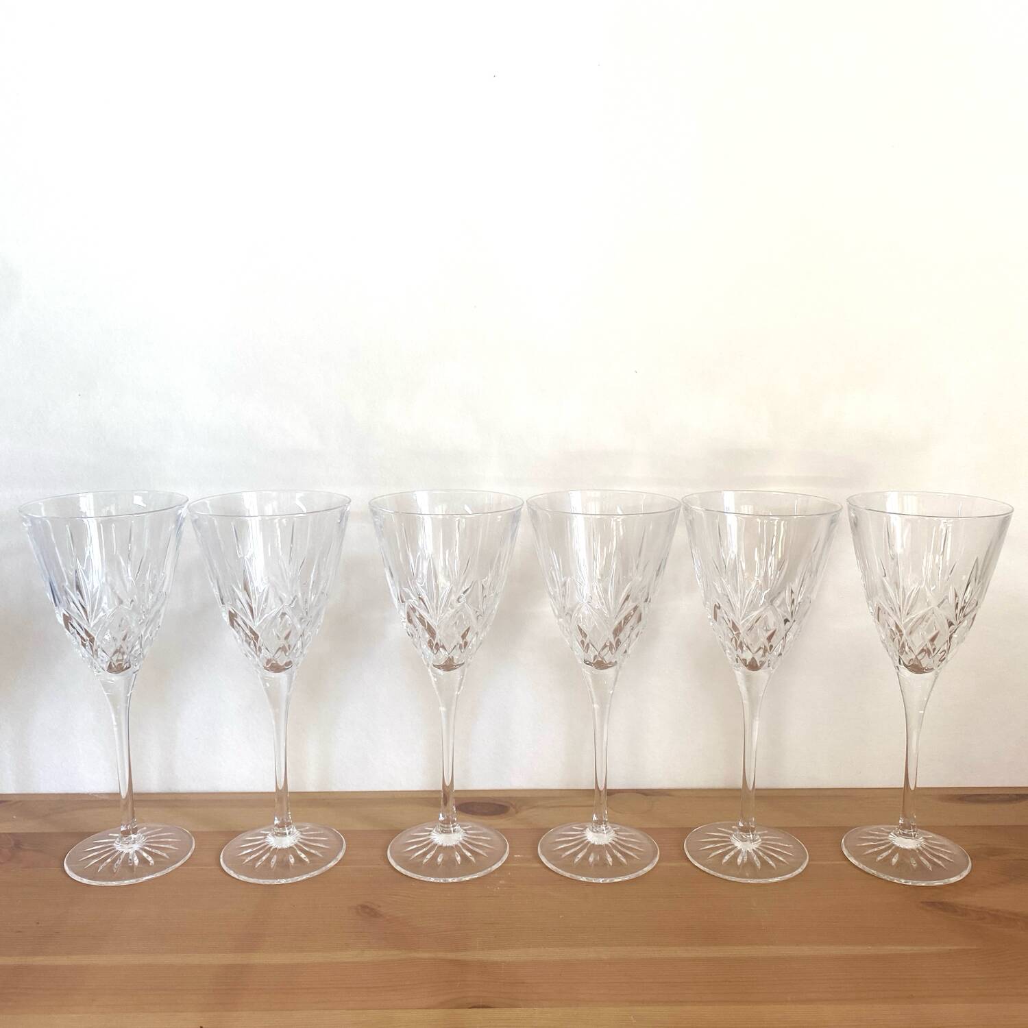 Large thomas webb water glasses - crystal - romeo model - vintage