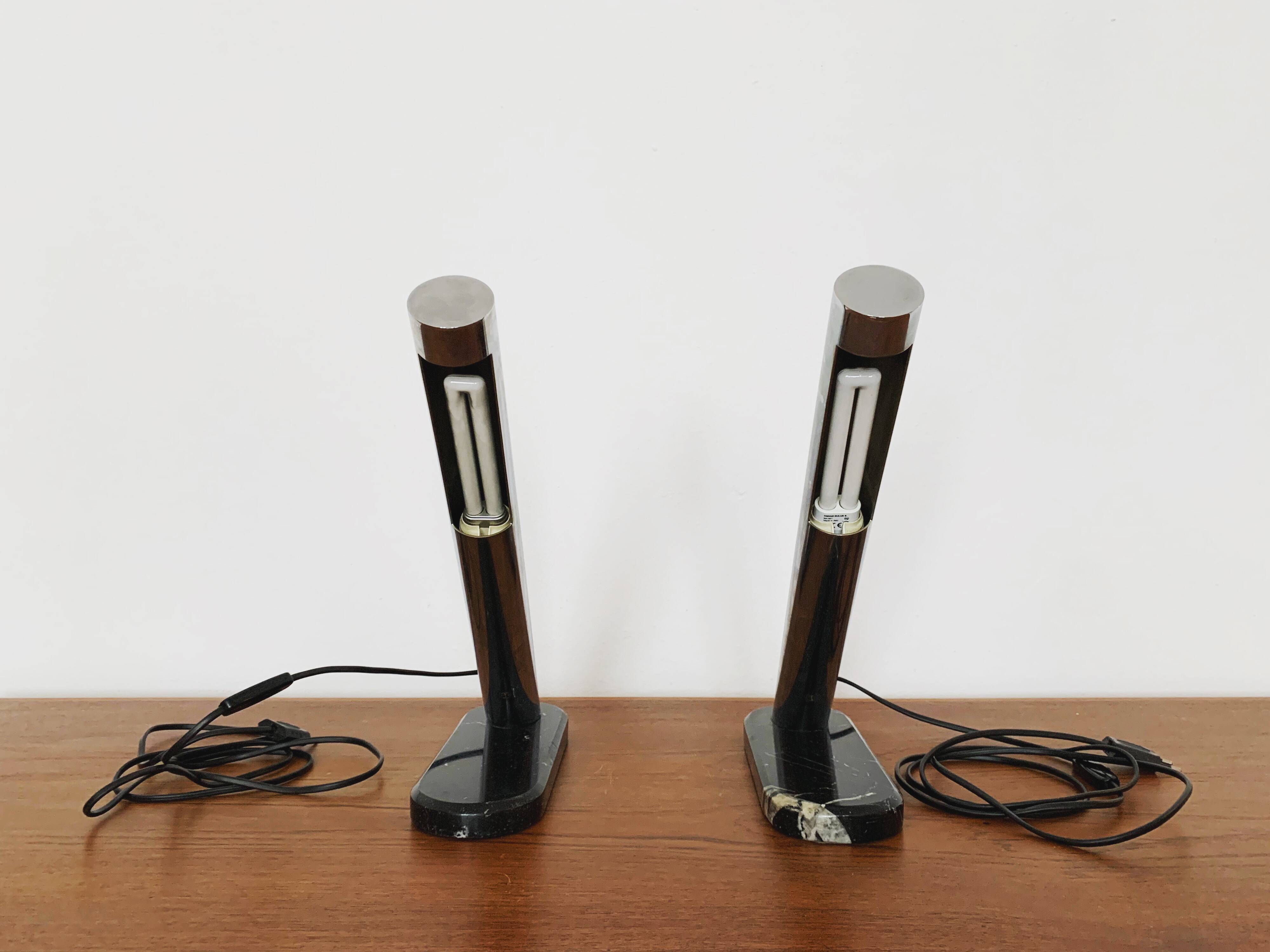1 of 2 1960s Marble Table Lamps by Vereinigte Werkstätten Collection