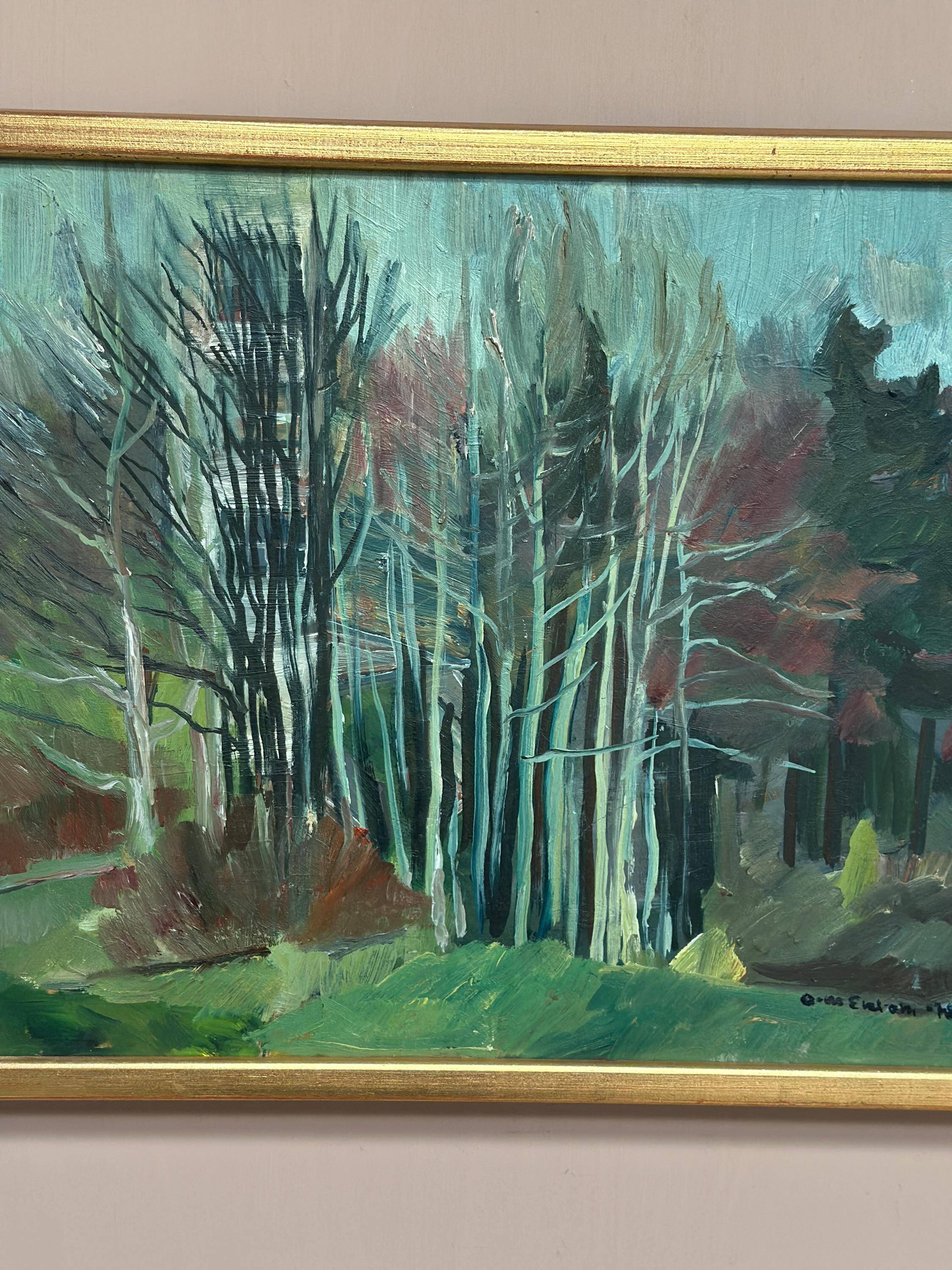 Original Swedish Oil On Panel – “Early Spring” By Ann‑Marie Ekbom – Dated 1978 – Vintage & Framed