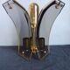 Wall lamp two fires in brass and curved glass from the 80s