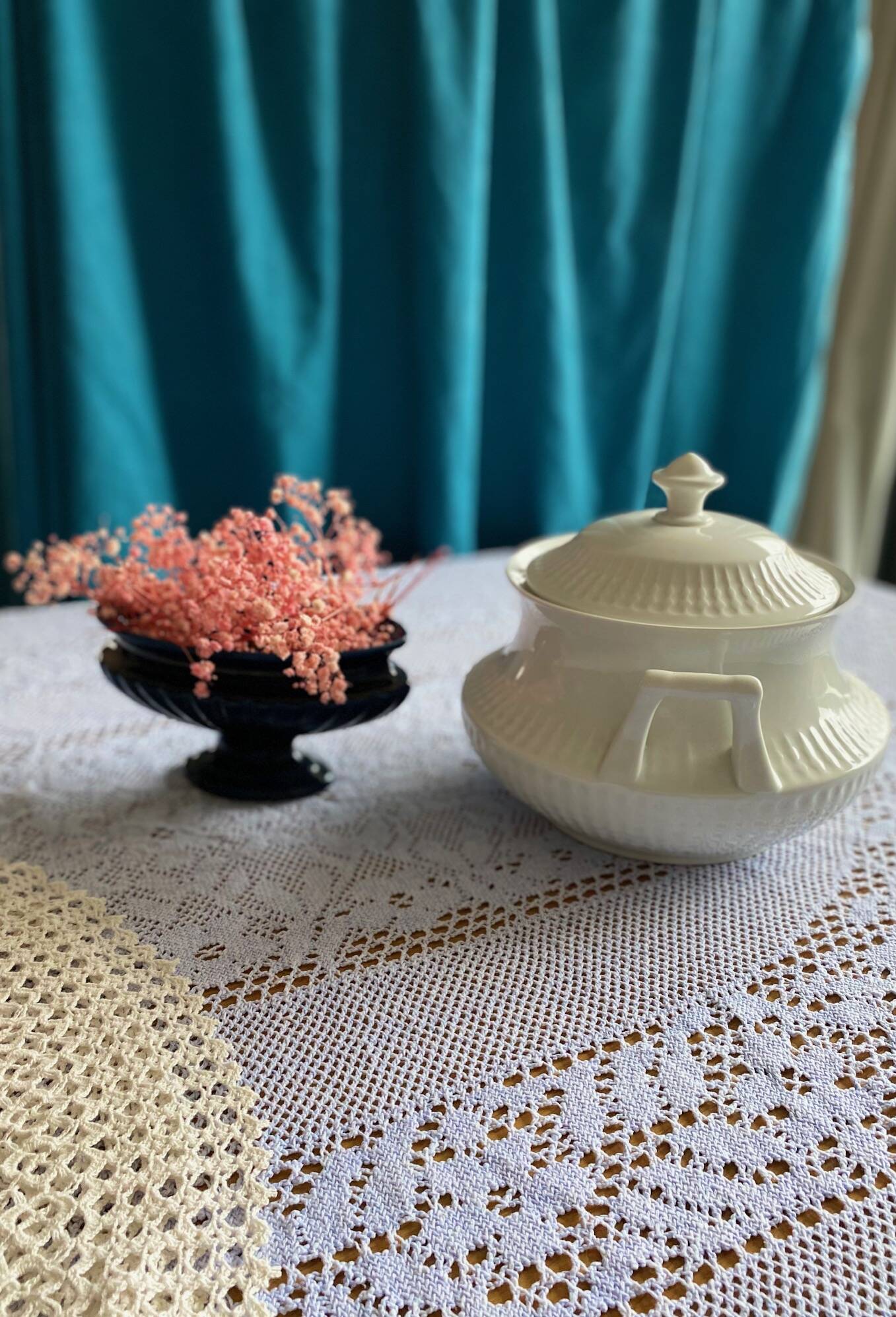 Ancien Grand Chemin De Table 3 M 50 Centre Broderie Crochet Pour Nappe