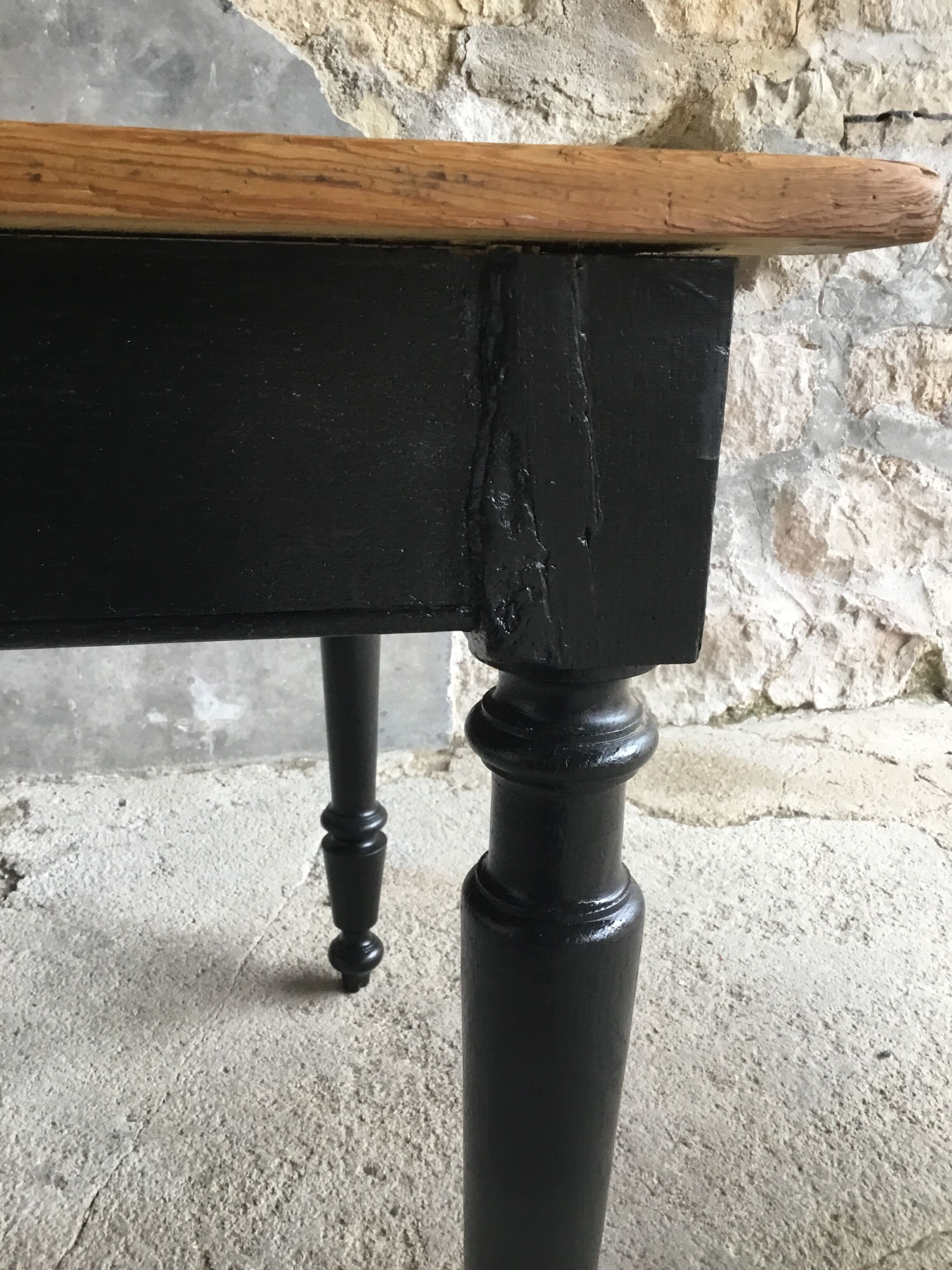 Large farmhouse table 180 cm feet turned - early twentieth
