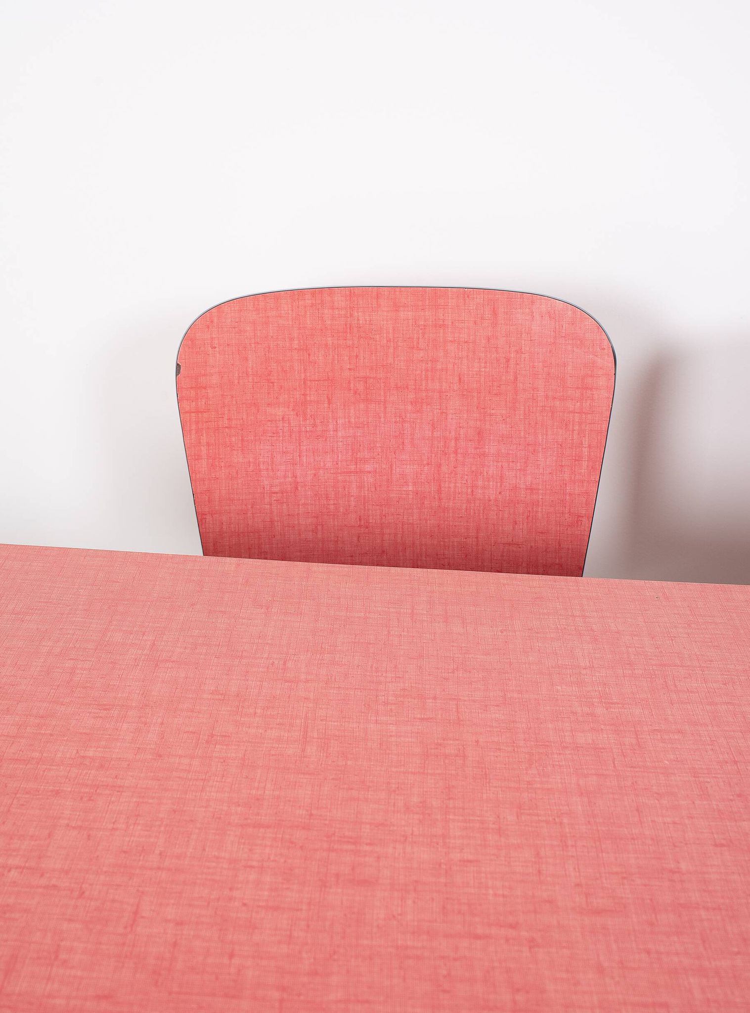 Extendable table and 6 chairs in Formica and stainless steel, brand FURANIA EUROPALU