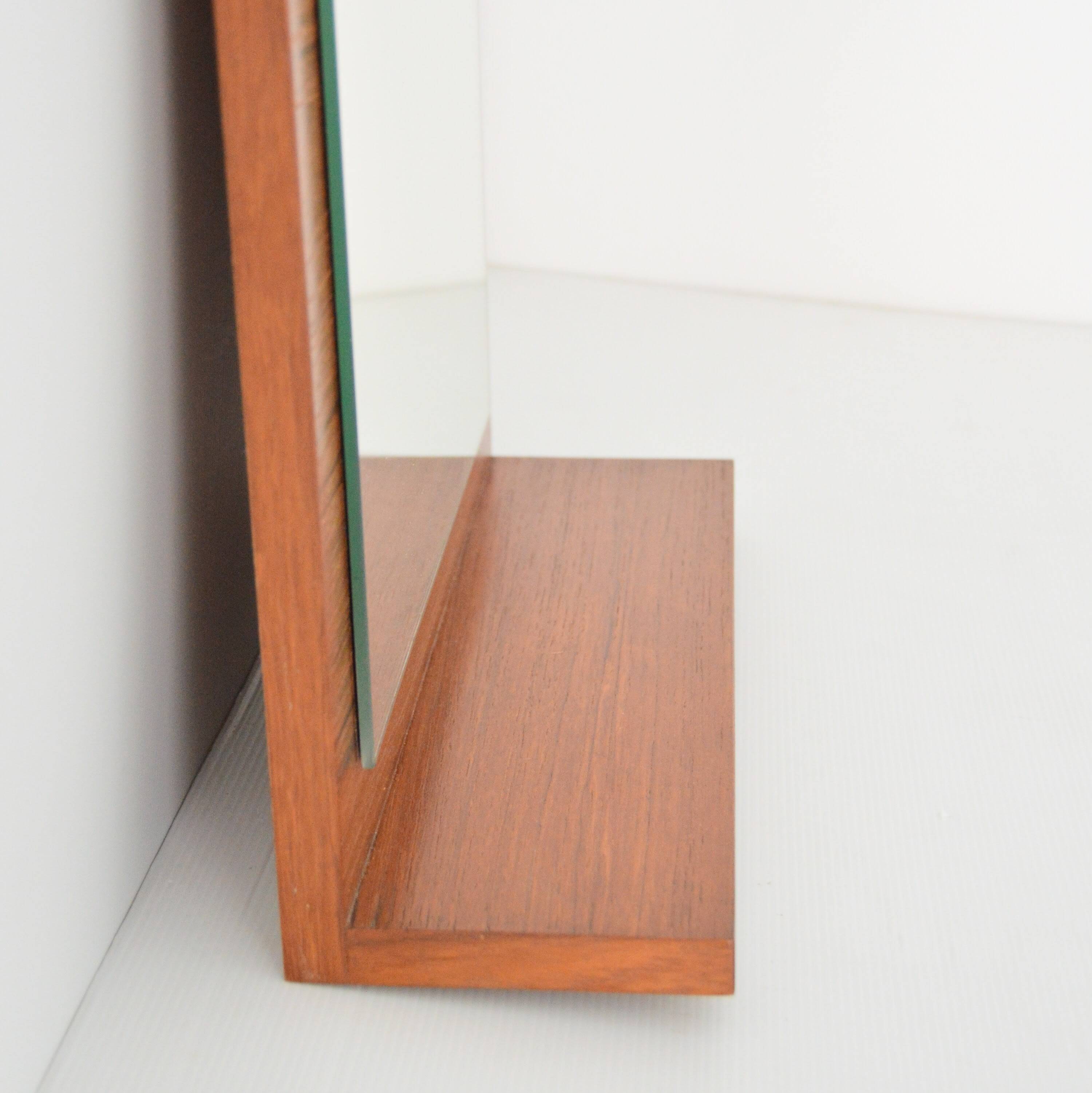 Scandinavian teak wall mirror 1960