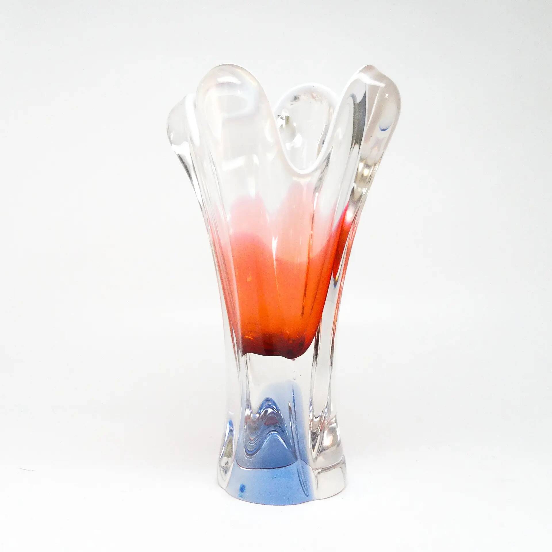 Mid-century modern vase, glass, designed by J. Hospodka, Czechoslovakia, 1960s
