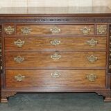 George III commode circa 1770 in walnut by Thomas Chippendale.