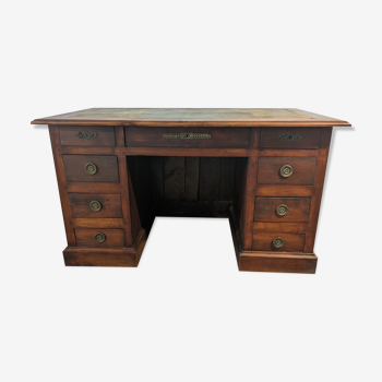 Ancien bureau plateau cuir