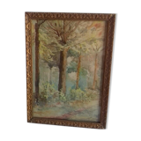 Ancient painting, watercolor "autumn sonata"