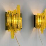 Pair appliques brutalistes, Claus Bolby for Cebo Industri, Denmark, 1970s