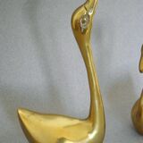 Pair of swans brass